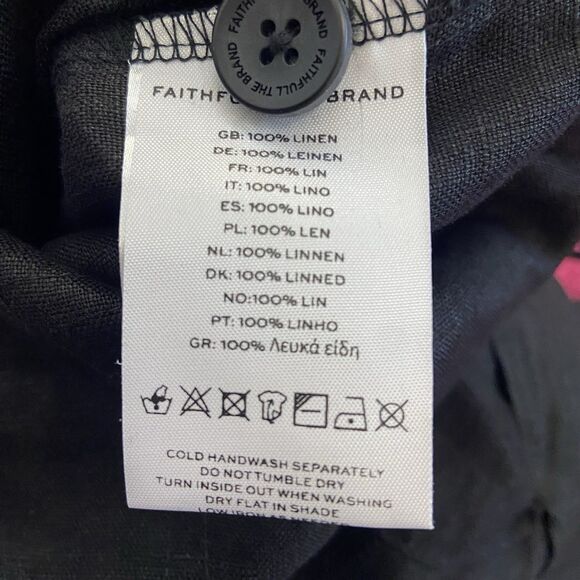 Faithfull The Brand Isotta Linen Pants Black Size Medium (6) - Picture 9 of 12